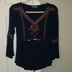 Earthbound Trading Co long sleeve aztec shirt S